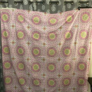 MudHut bright pink medallion shower curtain